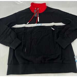 Cookies SF Bal Harbor Crepe Nylon Half Zip Jacket Black/Red Men's Small